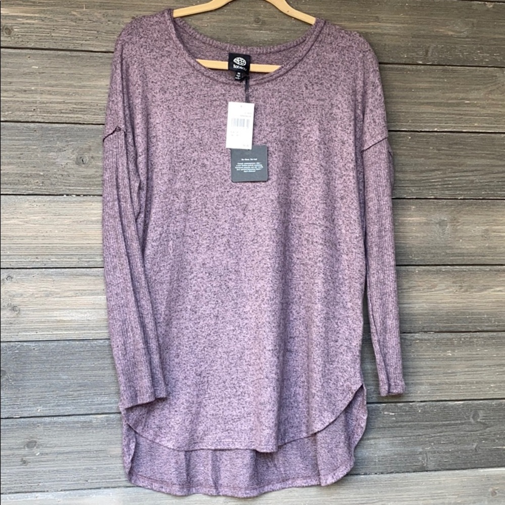 Bobeau Mauve Long Sleeve Top M Medium NWT